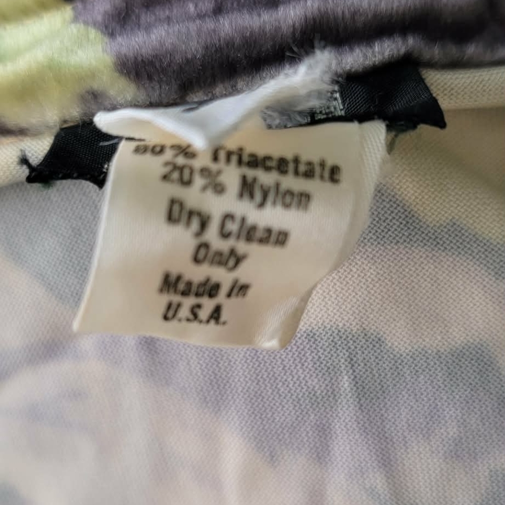 Vintage Floral Satin Bomber Jacket USA Made  Romantic Cottagecore - Picture 4 of 11